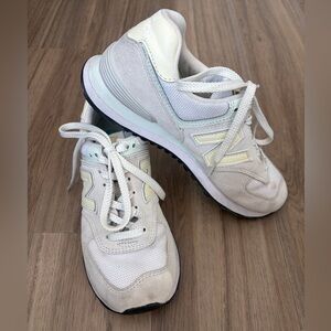 New Balance 574 Mint Green and Cream Sneakers